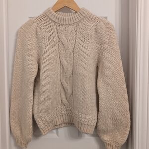 Sezane Cream Cable Knit Jumper